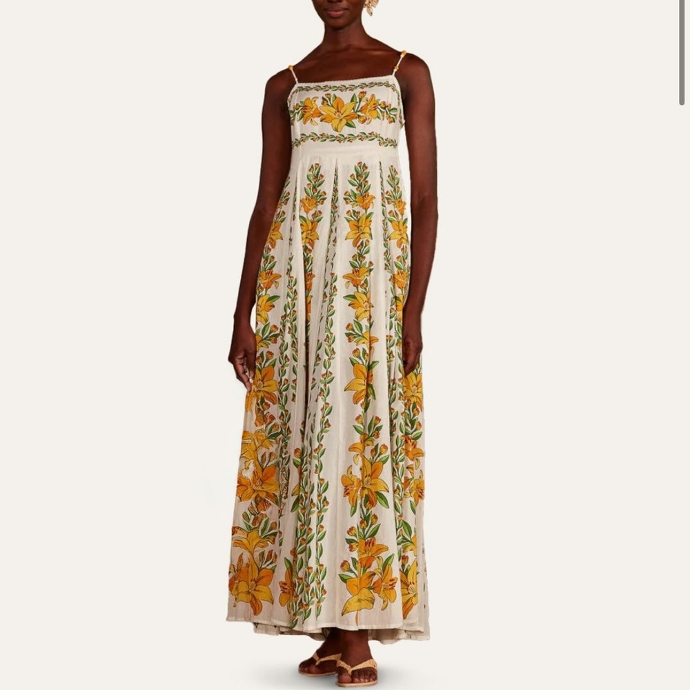 Farm Rio Off-White Tropical Lightness Sleeveless Maxi Dress